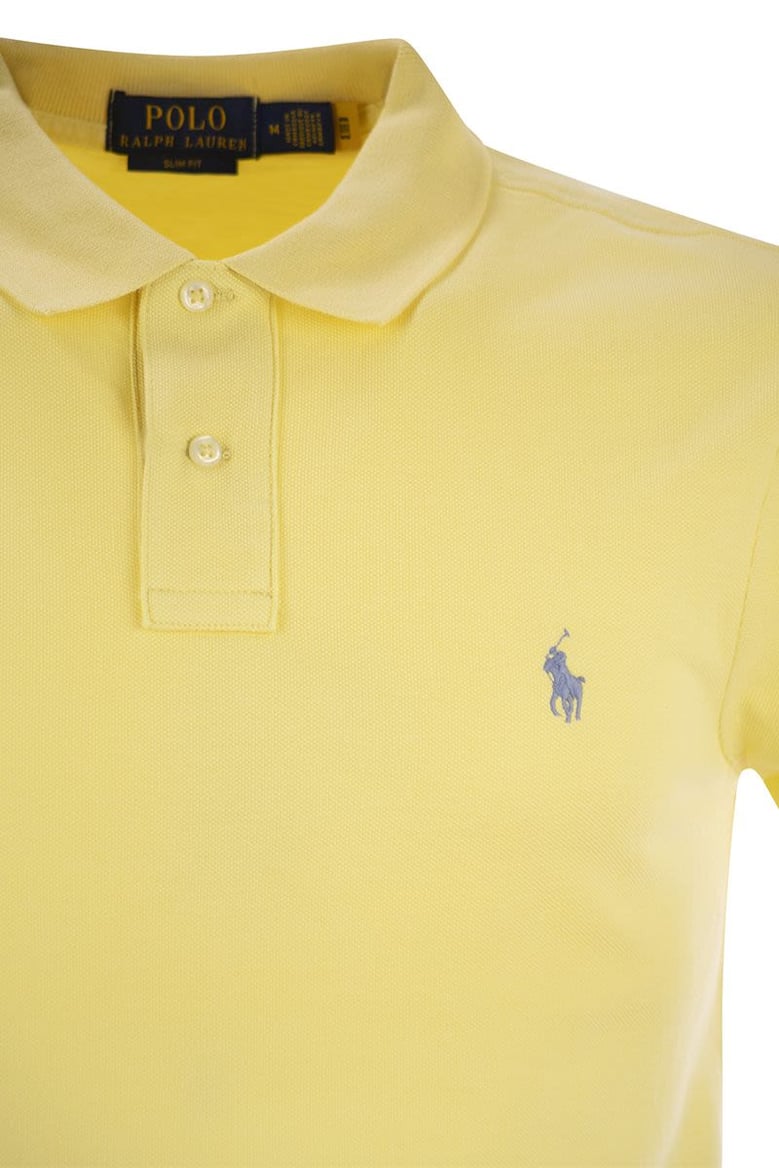 slim-fit pique polo shirt by Selfnex