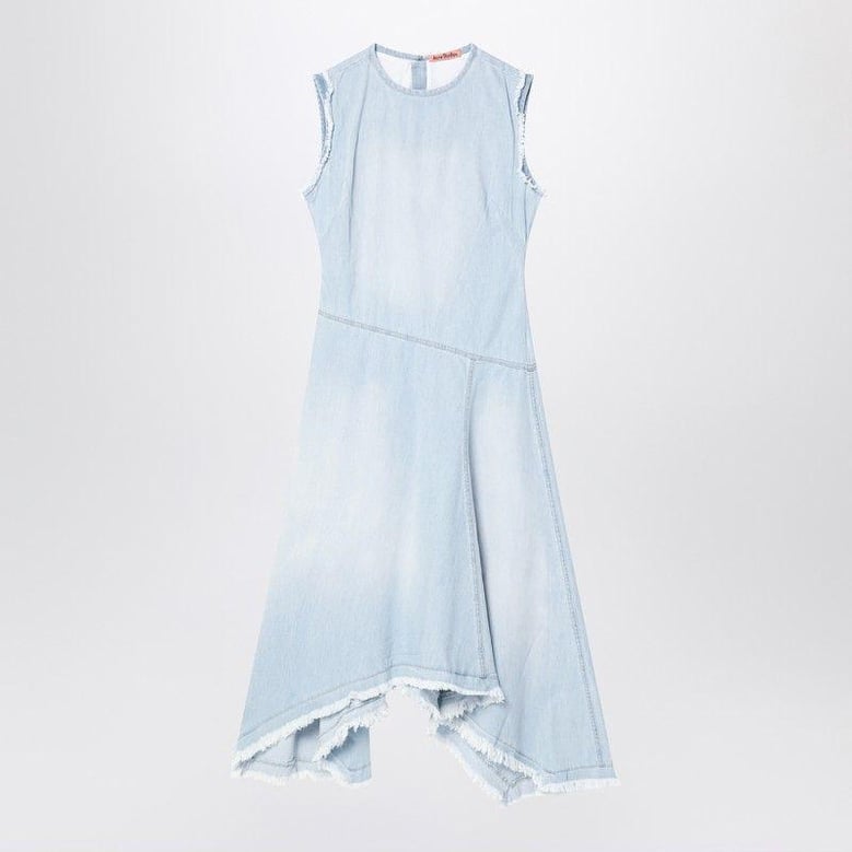 light blue denim asymmetric dress by Selfnex