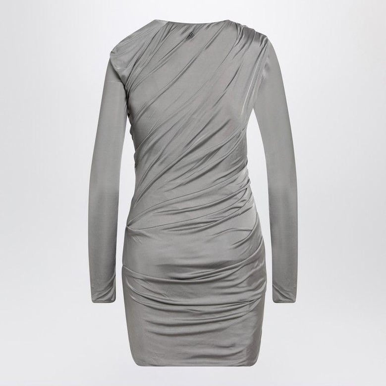 draped grey mini dress by Selfnex