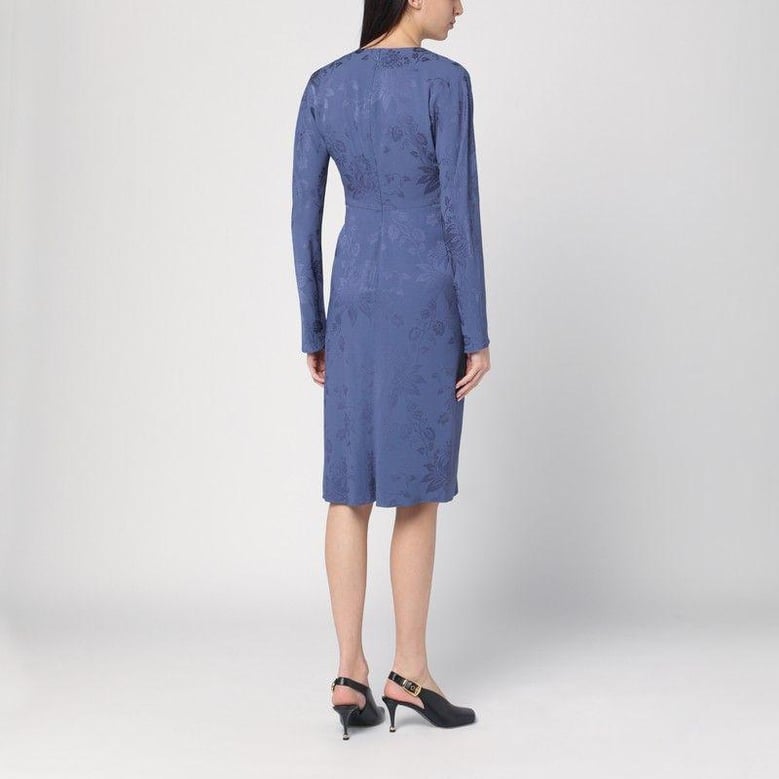 jacquard-effect dress in cornflower blue by Selfnex