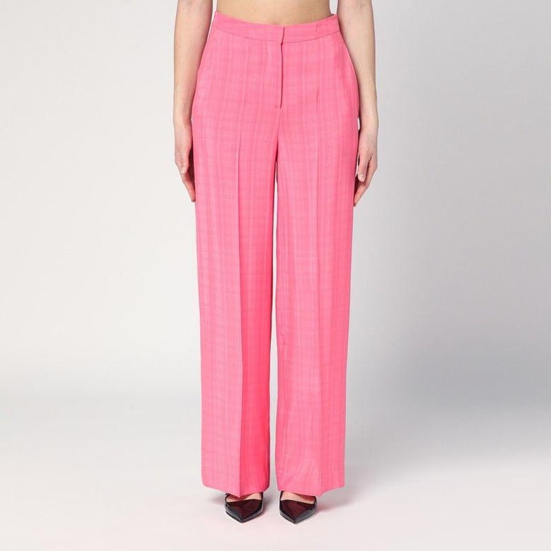 pink viscose marlee trousers by Selfnex