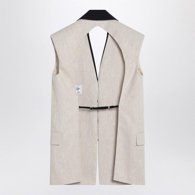 linen waistcoat with open back by Selfnex