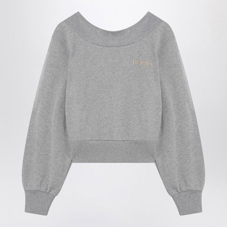 gray mélange/beige sweatshirt with cut out by Selfnex