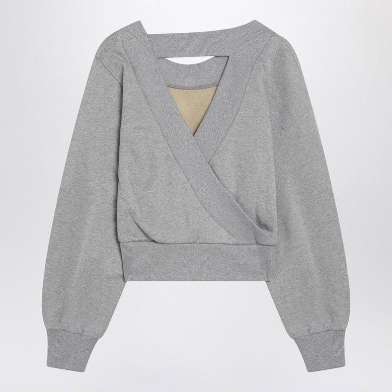 gray mélange/beige sweatshirt with cut out by Selfnex
