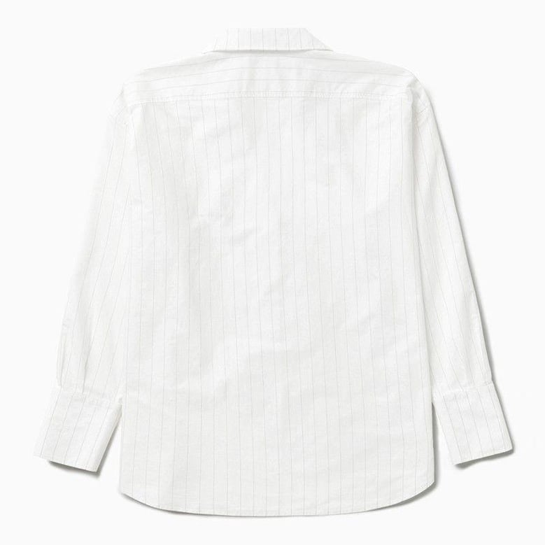 striped l/s shirt dress white by Selfnex