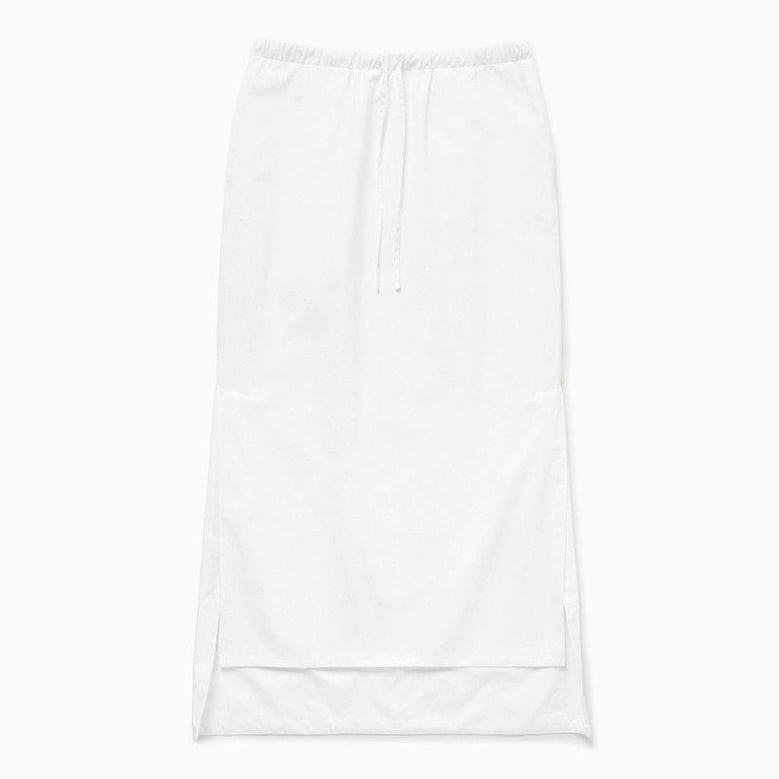 long asymmetric skirt white by Selfnex