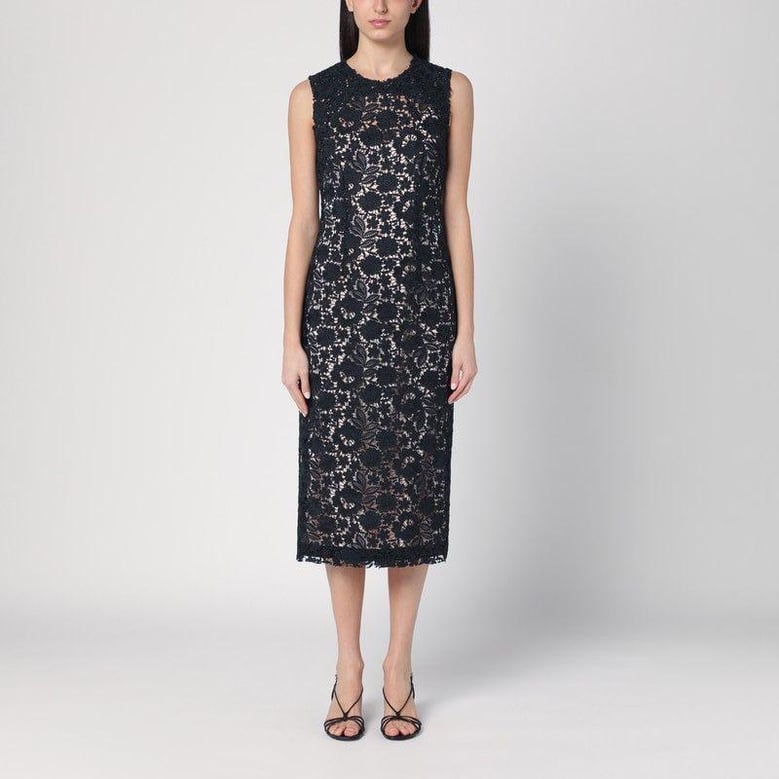 blue lace midi dress by Selfnex
