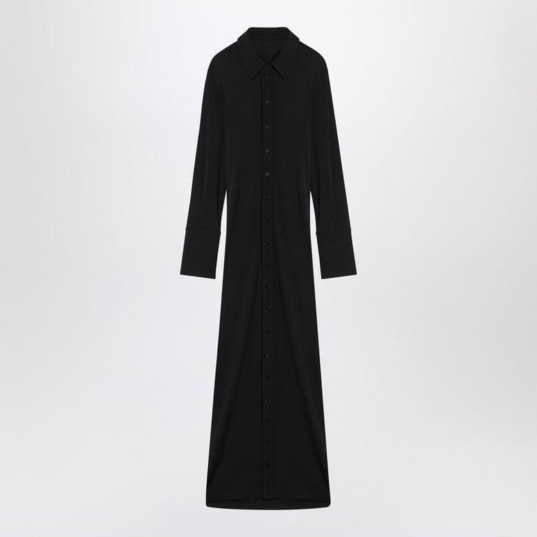 black shirt dress in viscose jersey by Selfnex
