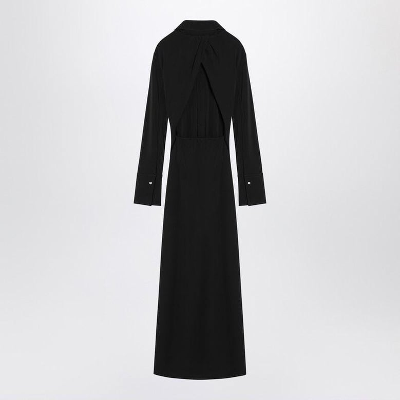 black shirt dress in viscose jersey by Selfnex