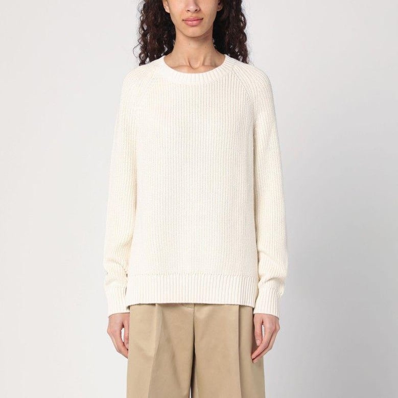 sweater cream in cotton and cashmere by Selfnex