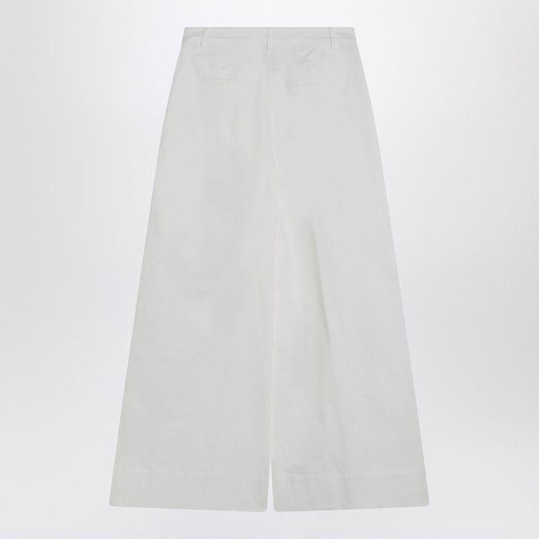 white cotton palazzo trousers by Selfnex
