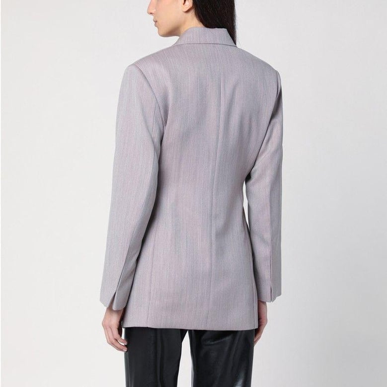 light grey wool jacket with belt by Selfnex