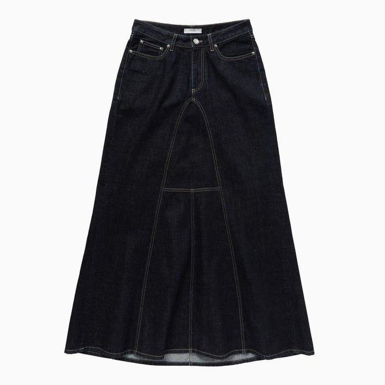 long denim skirt dark blue by Selfnex