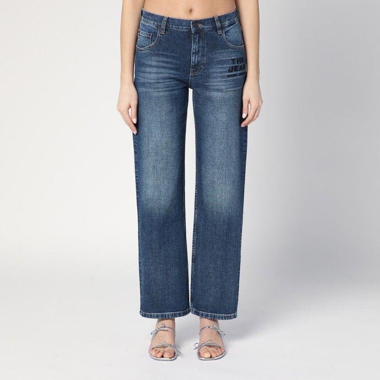 blue washed-effect jeans by Selfnex