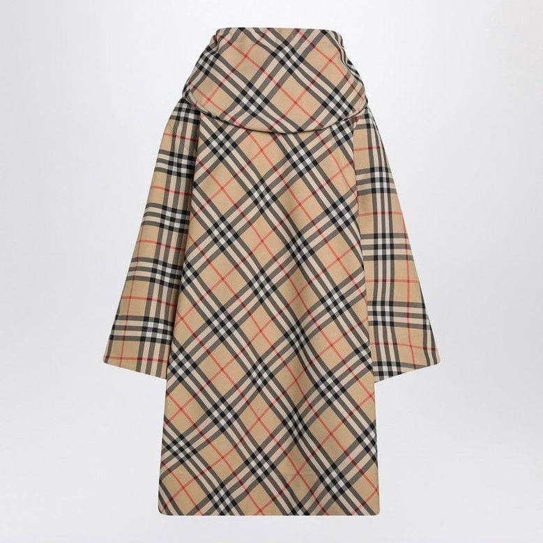 beige flounced midi skirt by Selfnex