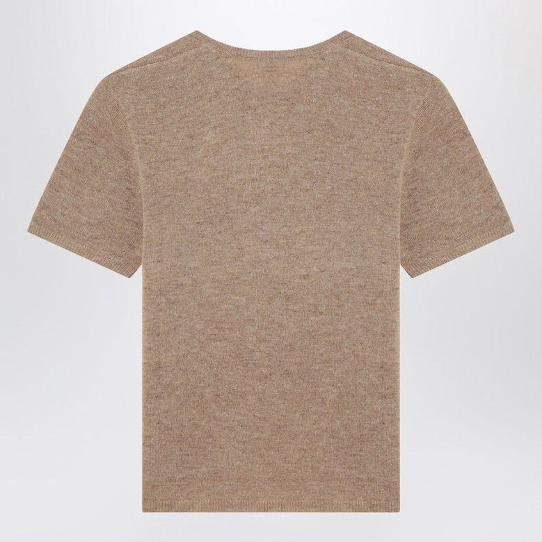 camel colour como sweater in wool by Selfnex