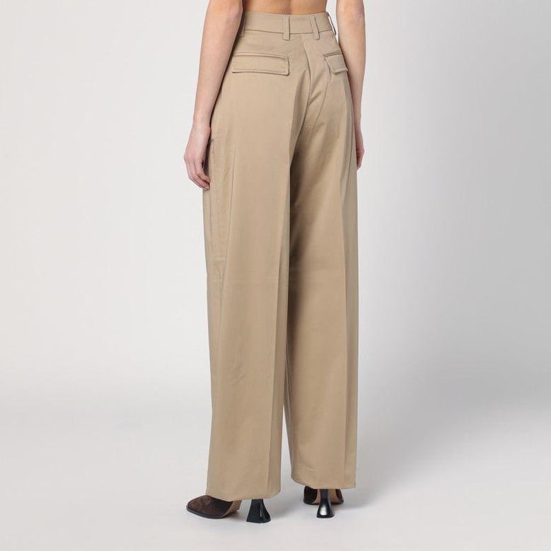 wide sand-coloured axel trousers by Selfnex
