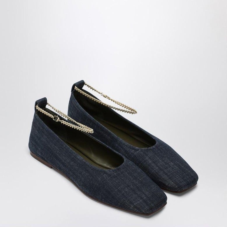 navy blue denim augusta ballerina by Selfnex