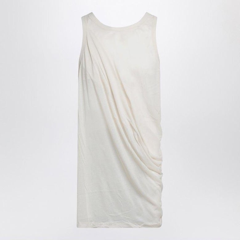 ivory tank top with draping by Selfnex