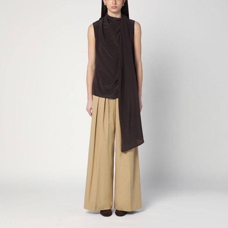 brown silk blouse by Selfnex