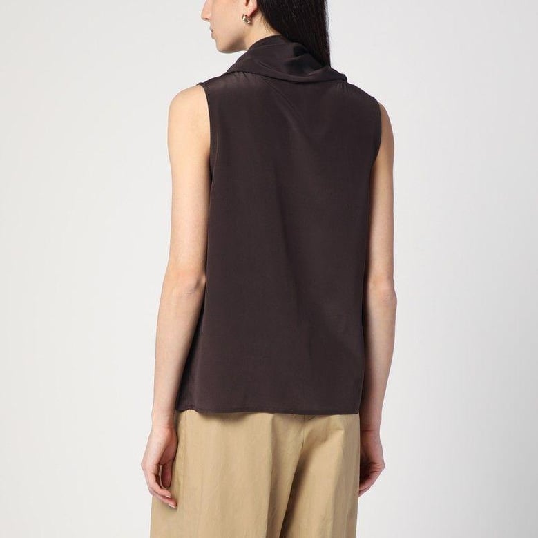 brown silk blouse by Selfnex