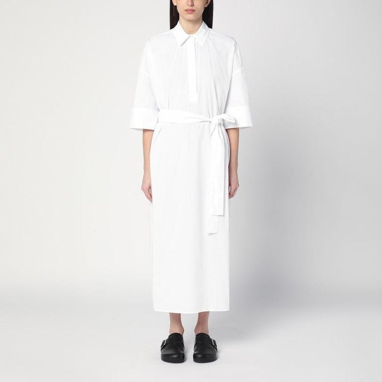 white chemise dress in cotton by Selfnex