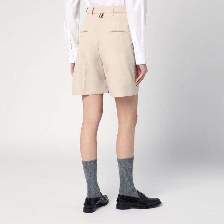 khaki bermuda shorts in cotton blend by Selfnex