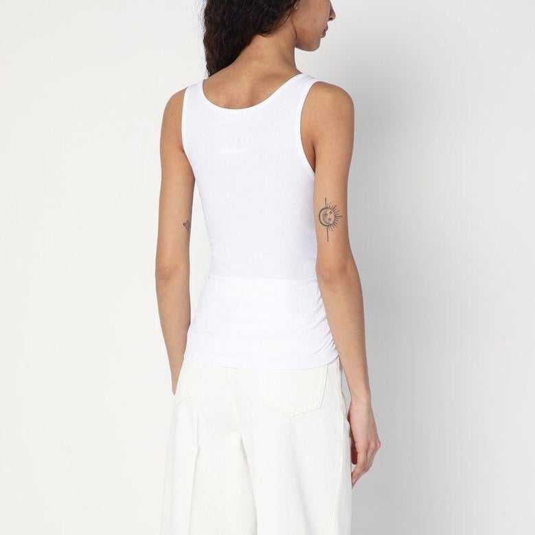 white tank top in cotton with laces by Selfnex
