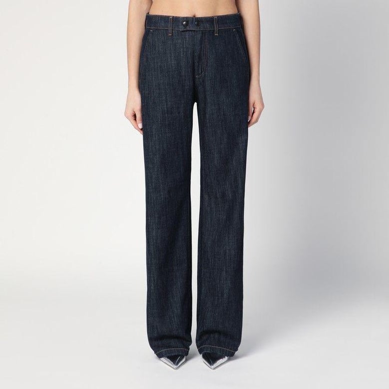 straight-leg mouning dark blue jeans by Selfnex