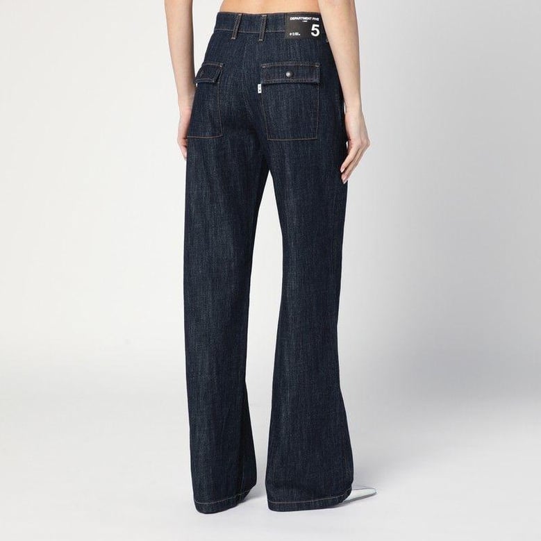 straight-leg mouning dark blue jeans by Selfnex