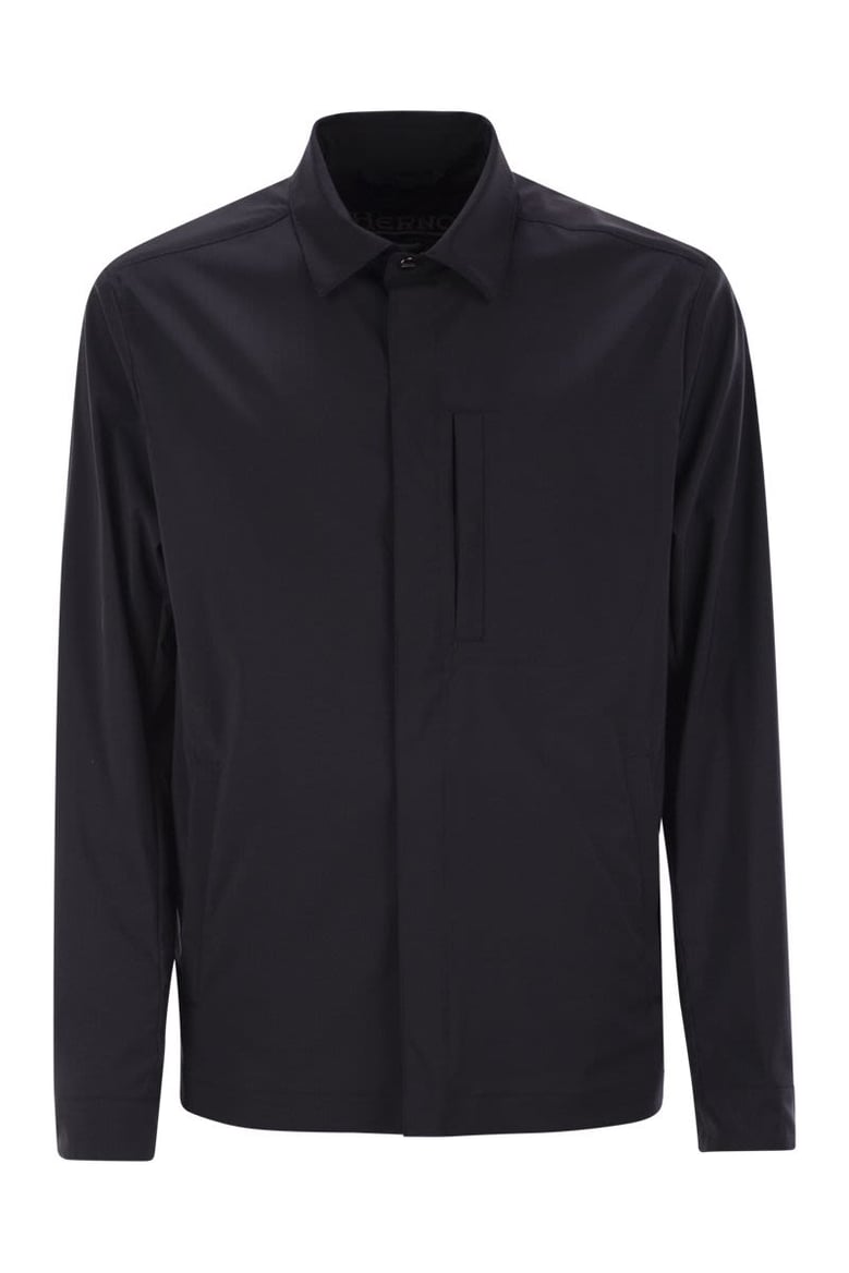 shirt-cut jacket in tech wool by Selfnex