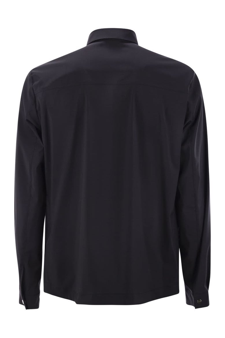 shirt-cut jacket in tech wool by Selfnex