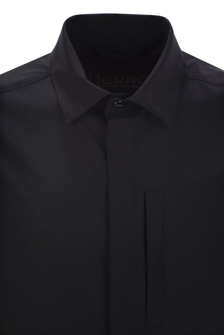 shirt-cut jacket in tech wool by Selfnex