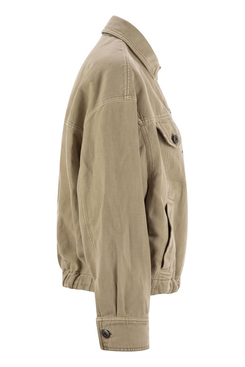 four-pocket jacket in garment-dyed cotton-linen cover-up with moniline by Selfnex