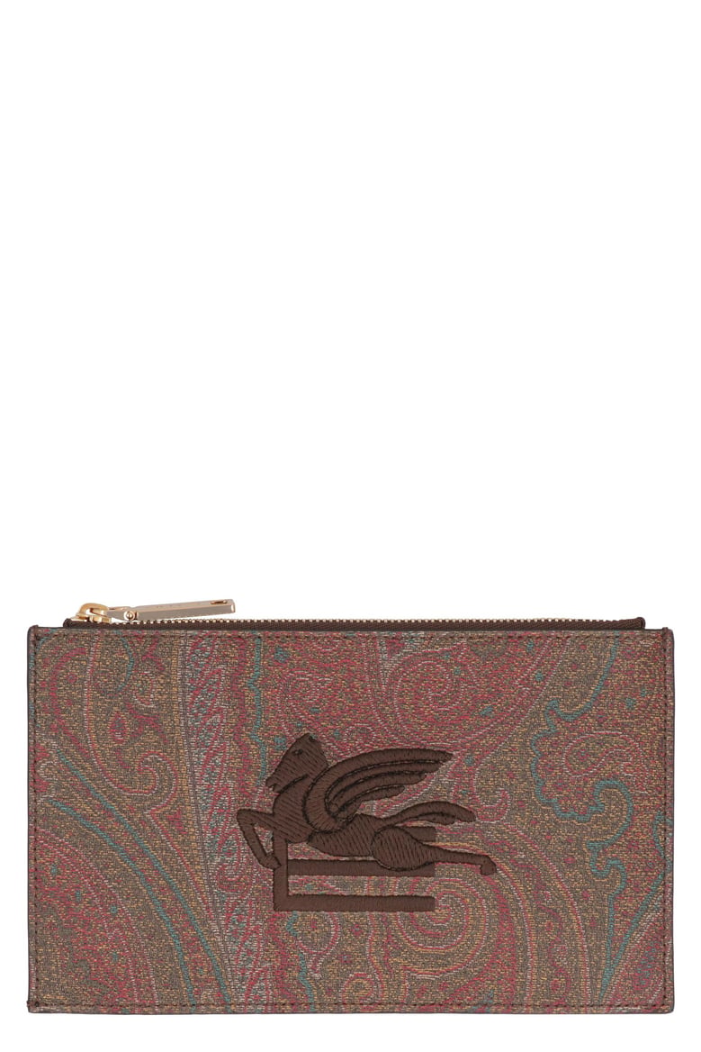 logo print flat pouch by Selfnex