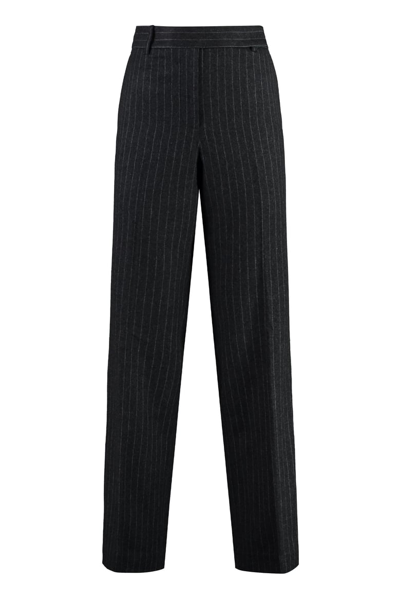 pinstriped wool trousers by Selfnex