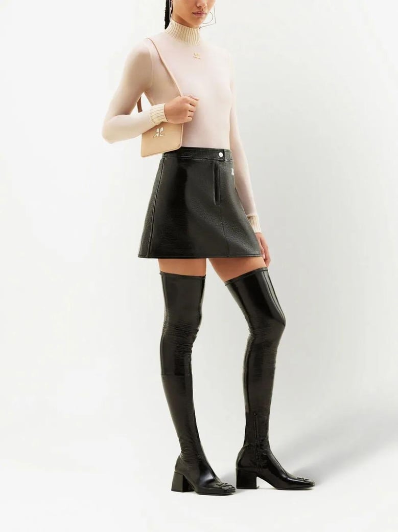 percju001vy0014 vinyl mini skirt by Selfnex