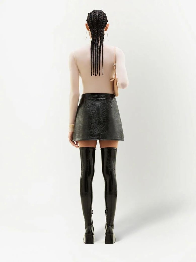 percju001vy0014 vinyl mini skirt by Selfnex