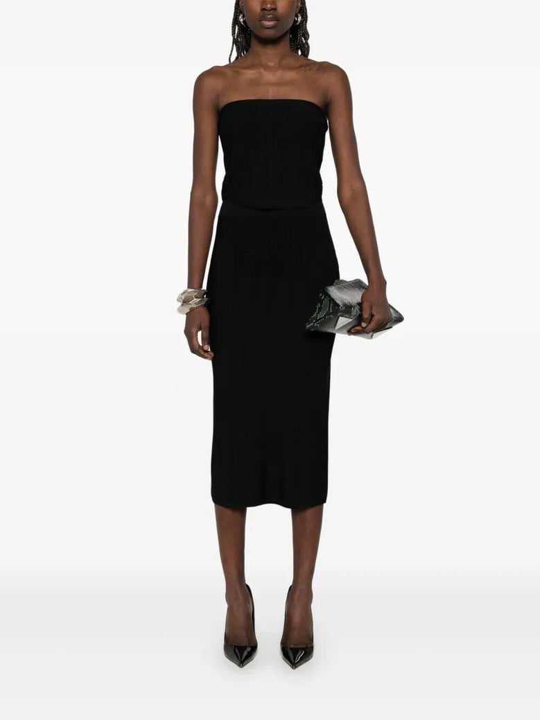 classic black midi dress by Selfnex