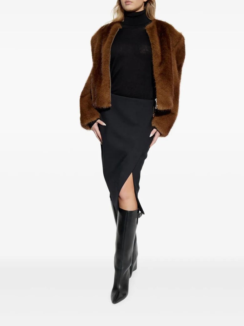 tailored midi wrap skirt by Selfnex