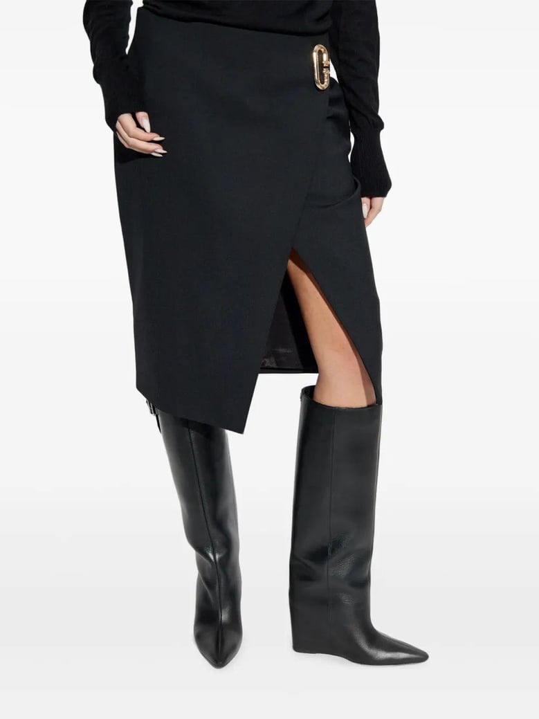 tailored midi wrap skirt by Selfnex