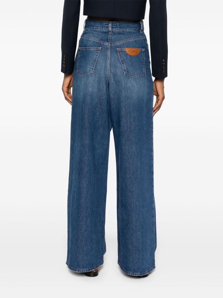wide-leg denim jeans by Selfnex