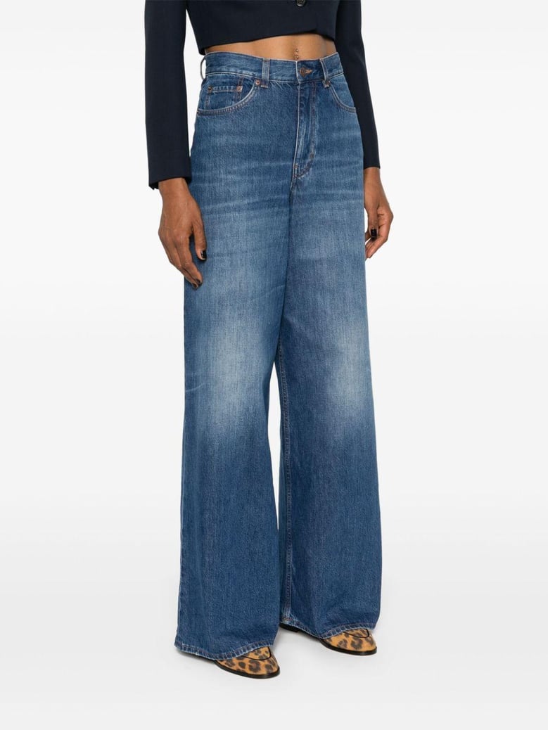 wide-leg denim jeans by Selfnex