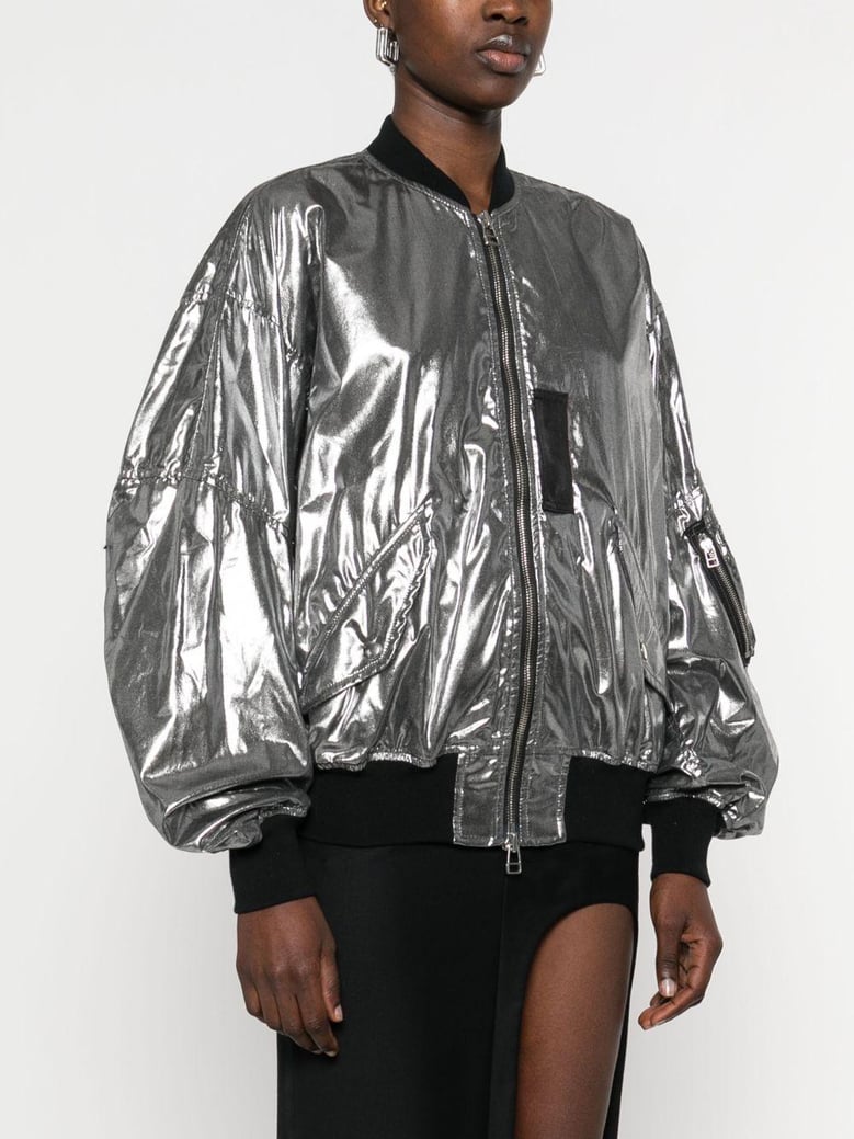 metallic effect bomber jacket by Selfnex