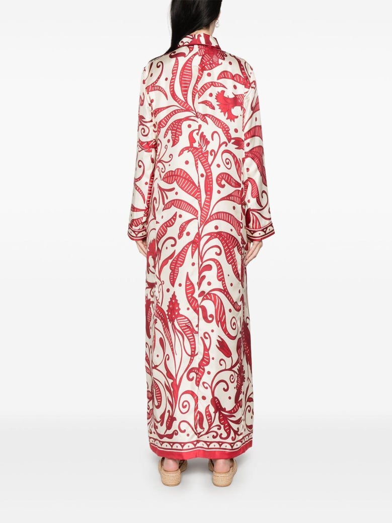 printed silk long shirtdress by Selfnex