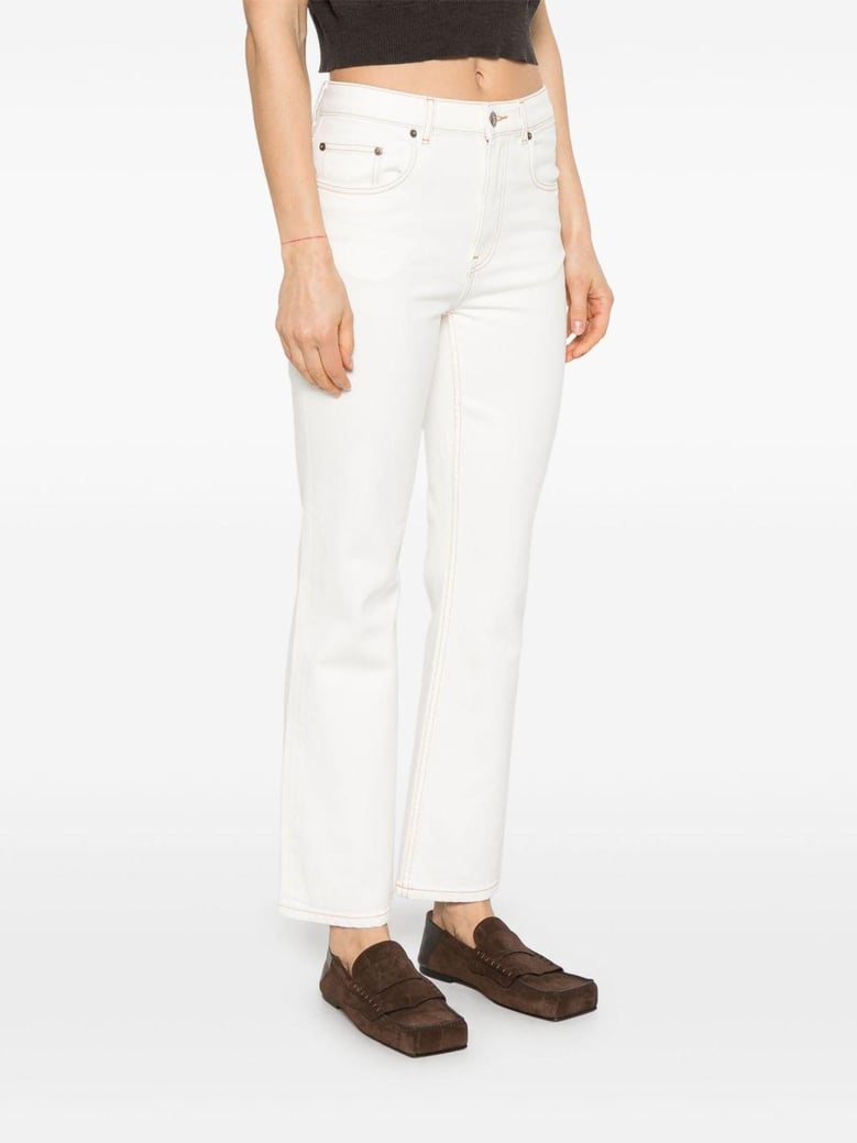 flared leg denim jeans by Selfnex