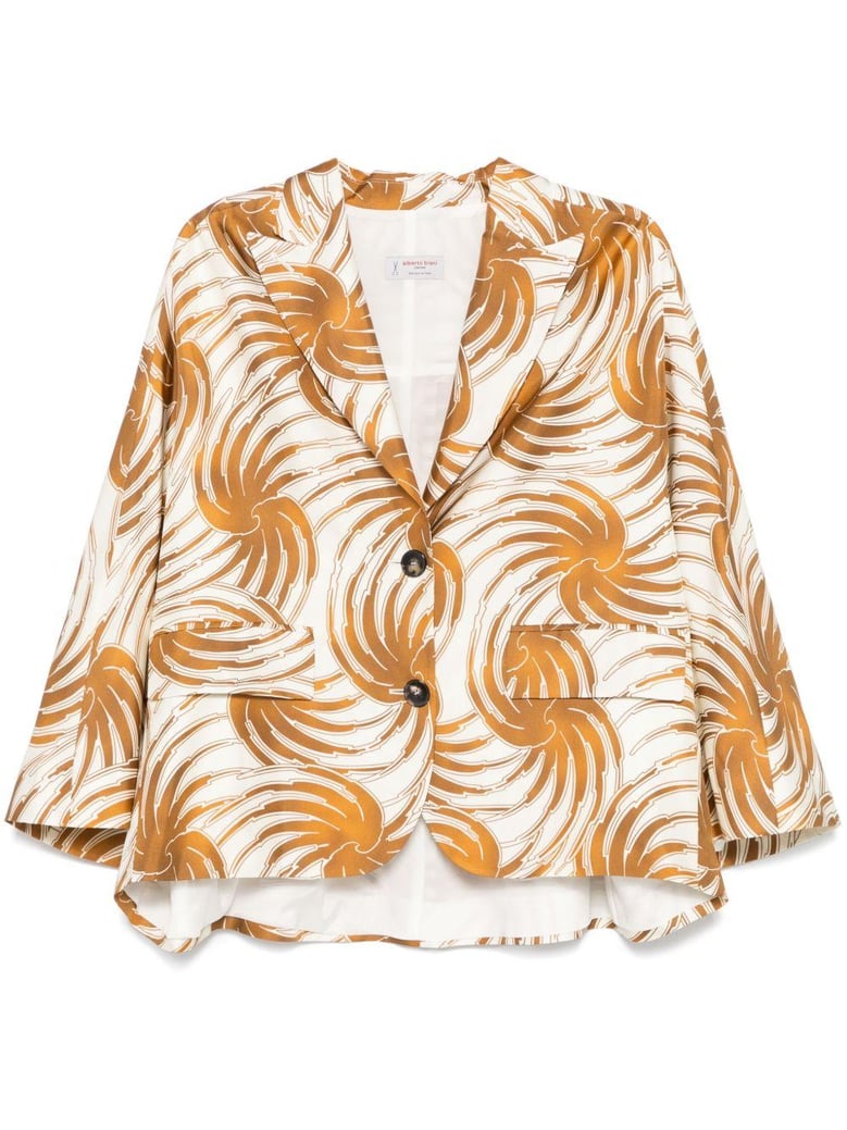 printed silk caban jacket by Selfnex