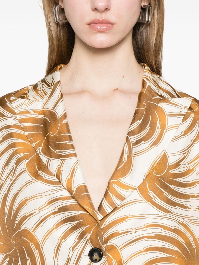 printed silk caban jacket by Selfnex