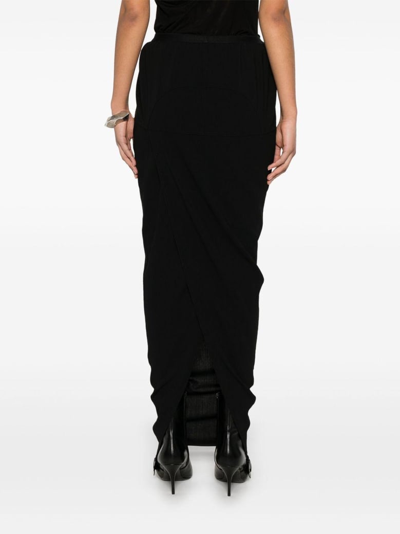 soft pillar wool long skirt by Selfnex