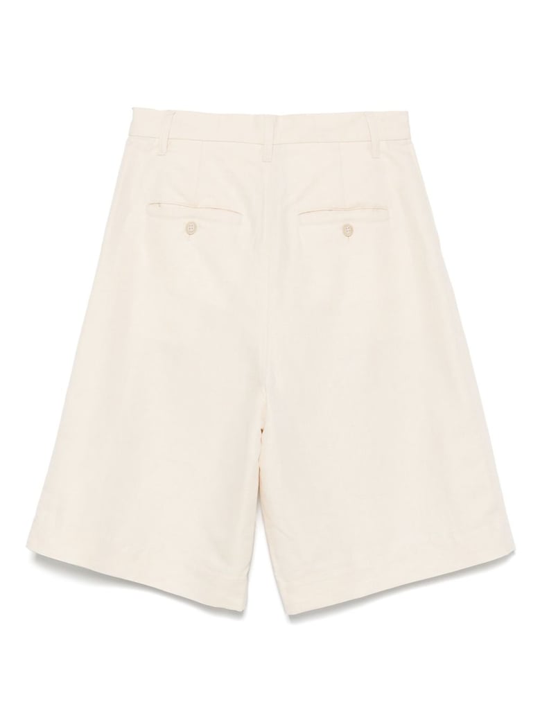 linen and cotton blend shorts by Selfnex